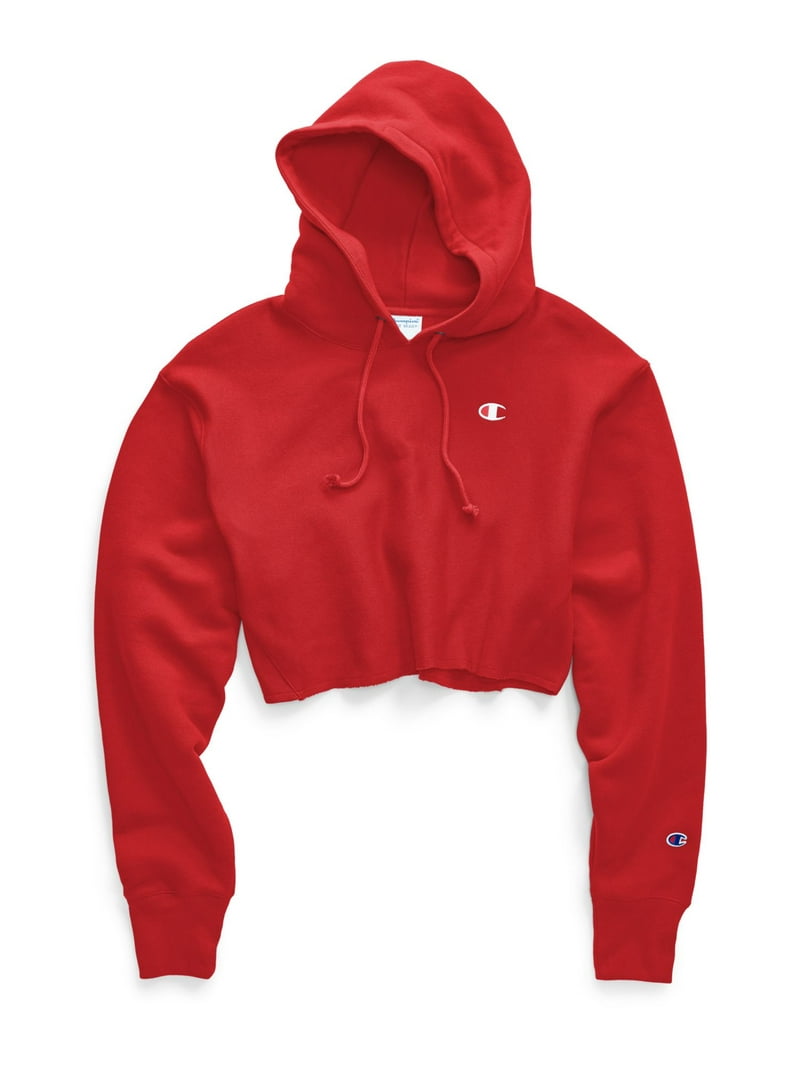 Champion Life Womens Reverse Weave Cropped Cut Off Pullover Hoodie