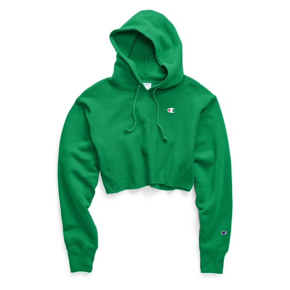 Champion Life Womens Reverse Weave Cropped Cut Off Pullover Hoodie, S