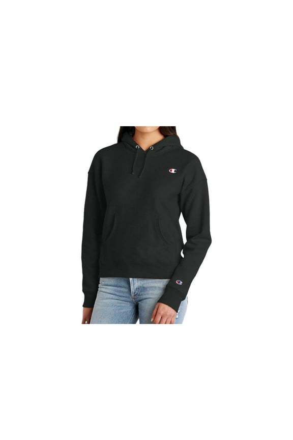 Life Womens Reverse Weave Pullover Hoodie, 2XL, Black