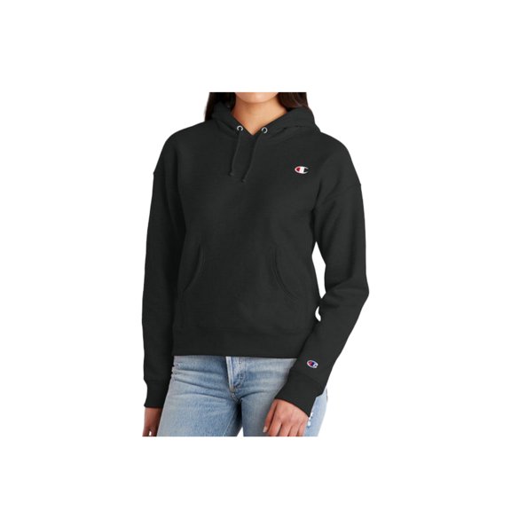 Champion Life Womens Reverse Weave Pullover Hoodie, XS, Black