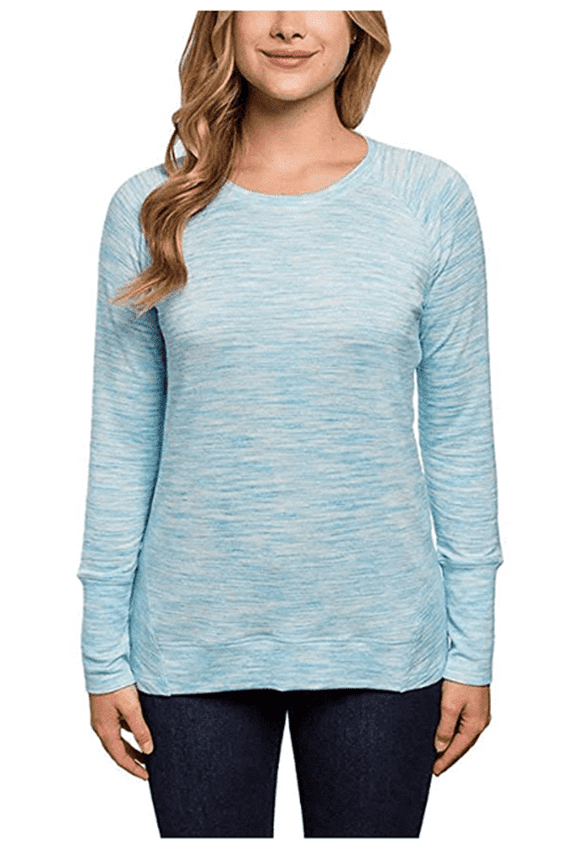 Lightweight Crew Neck Long Sleeve Tee - Blue - XXL