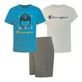 thumbnail image 1 of Champion Little Boy's 3 Piece 2 Short Sleeve Tops & Shorts Active Set (Blue/White/Concrete, 5), 1 of 1