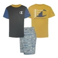 thumbnail image 1 of Champion Little Boy's 3 Piece 2 Short Sleeve Tops & Shorts Active Set (Navy/Blue/Gold, 5), 1 of 1