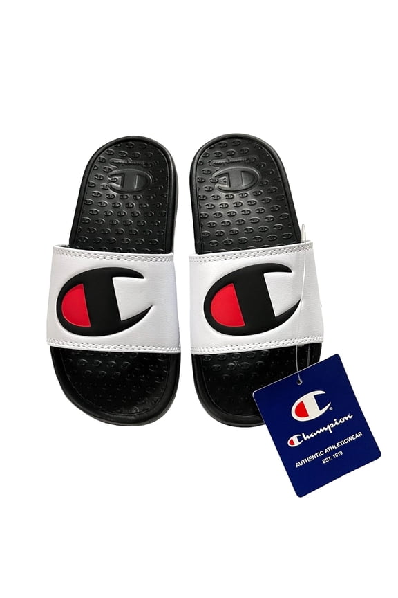 Little Boys Girls Slide Sandals Size 13 Black White Lightweight &Comfy