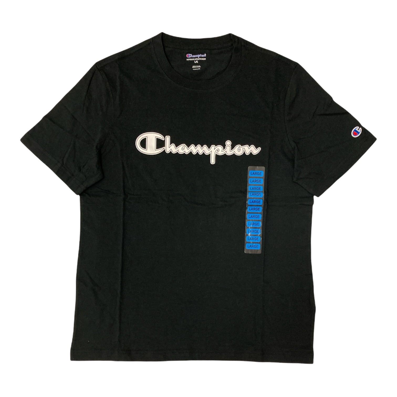 Champion Logo Men's Short Sleeve Authentic Athleticwear Crew Neck