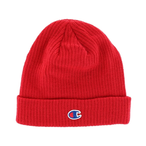 Champion Logo Transition 2.0 Cuff Beanie, Red, One Size
