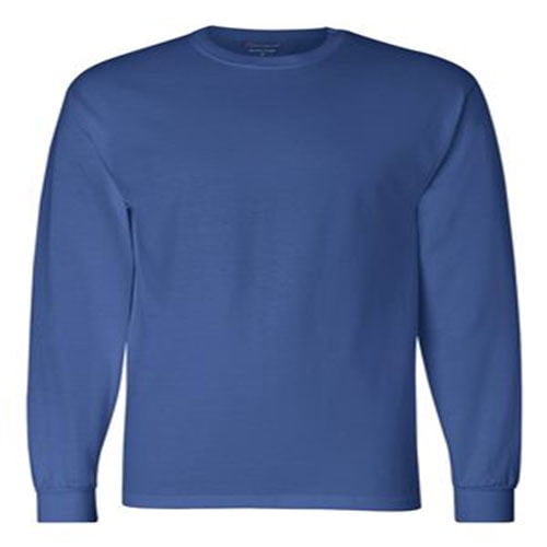 Champion Mens Long Sleeve Tee L Royal Blue Walmart