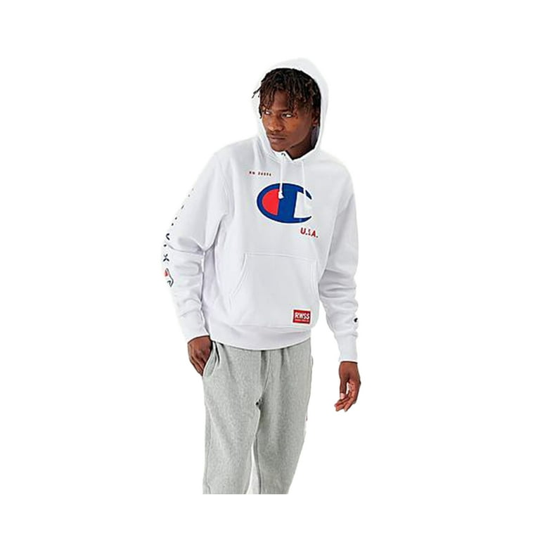 Champion Mcmxix Hoodie Mens Active Hoodies Size L, Color: White