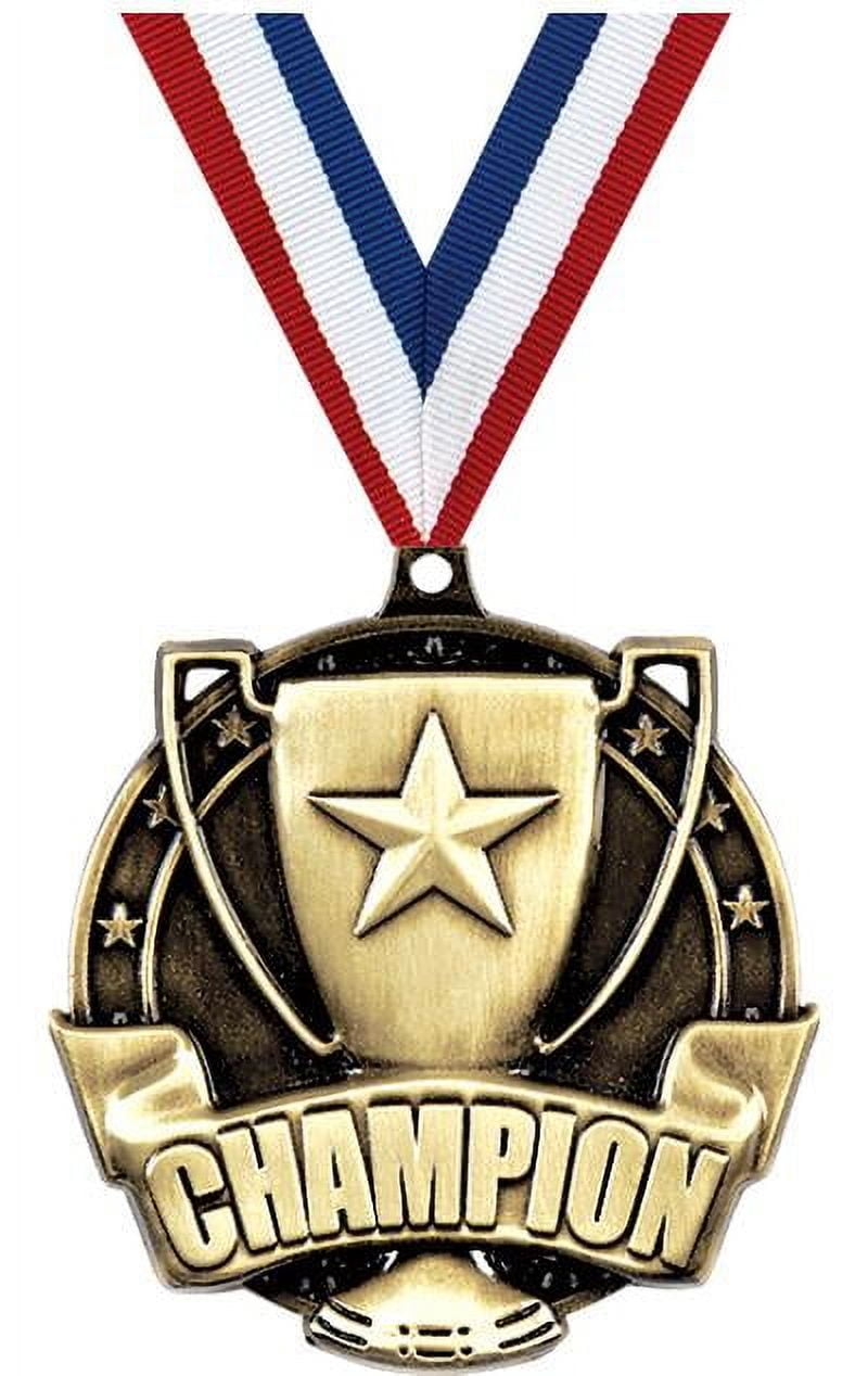 Champion Medals, 2" Gold Diecast Champion Medal Award 50 Pack