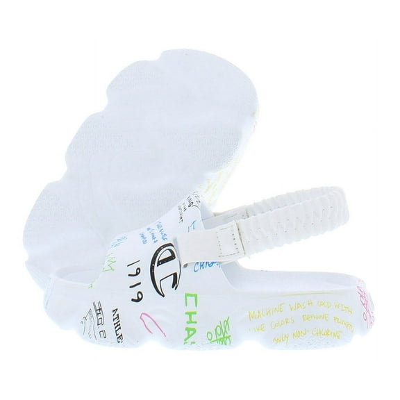 Champion Meloso Squish Doodle Slide Boys Shoes Size 6, Color: White/Multicolored
