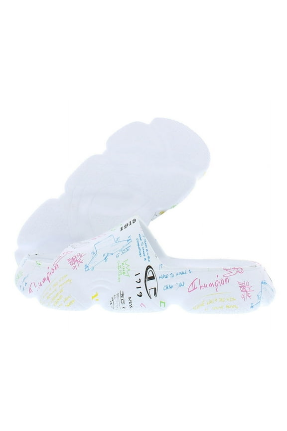 Meloso Squish Doodle Slide GS Boys Shoes Size 4, Color: White/Multicolored