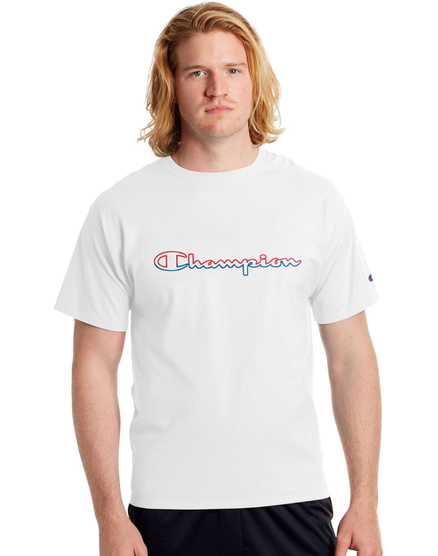 ★LOW CLASSIC★ Lc STRIPED BASIC TSHIRTOFF WHITE Champion Mens Classic Jersey Short-Sleeve Tee, L, Stripes