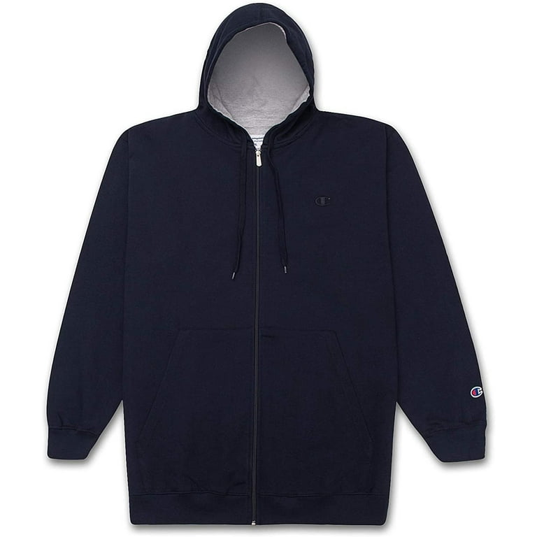 Champion Men Zip Up Hoodie Big and Tall Fleece Jacket Men Perfect Zip Hoodie Navy Walmart