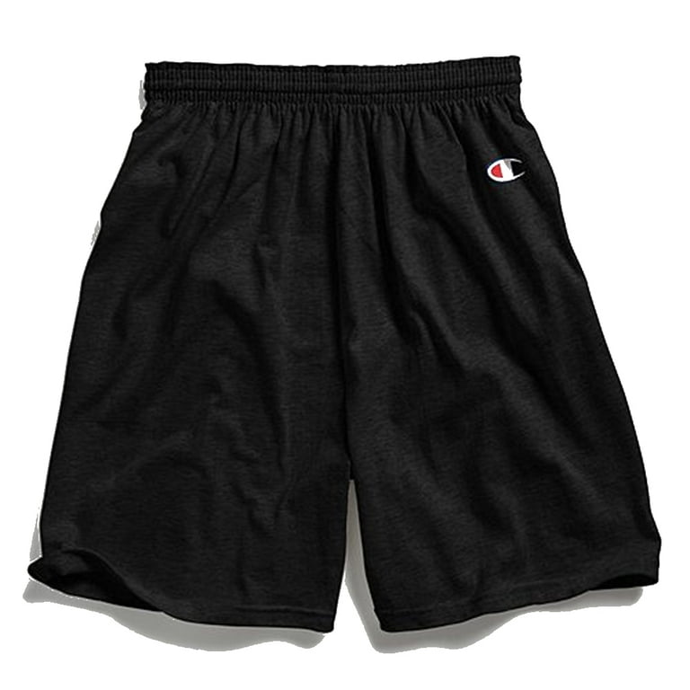 Champion Men s 8187 Elastic Waistband Drawstring Cotton Gym Shorts Black M