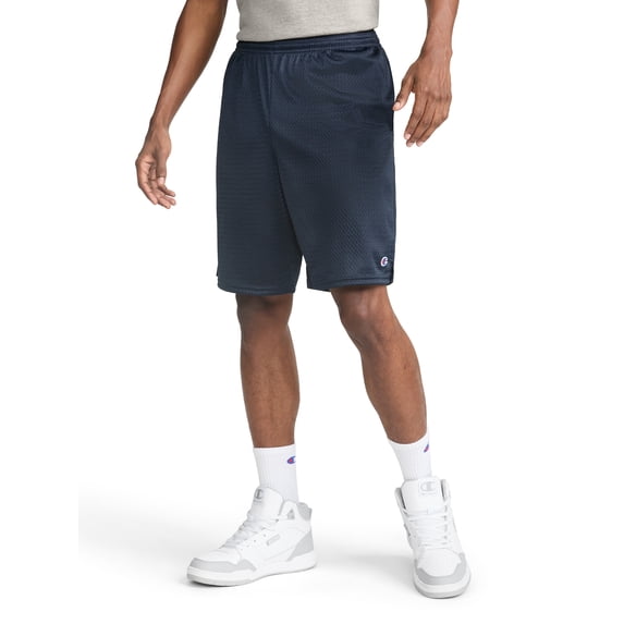 Champion Men's Long Mesh 9" Shorts with Pockets, up to Size 4XL