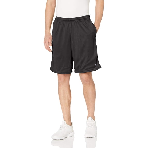 Champion Men's 9 Inch Mesh Short, Big C Logo, Black-549553, XX-Large