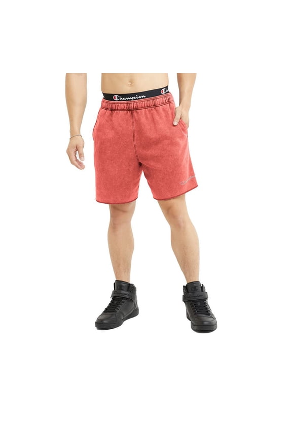 Men's Acid Wash Special Dye Shorts Orange Size Large