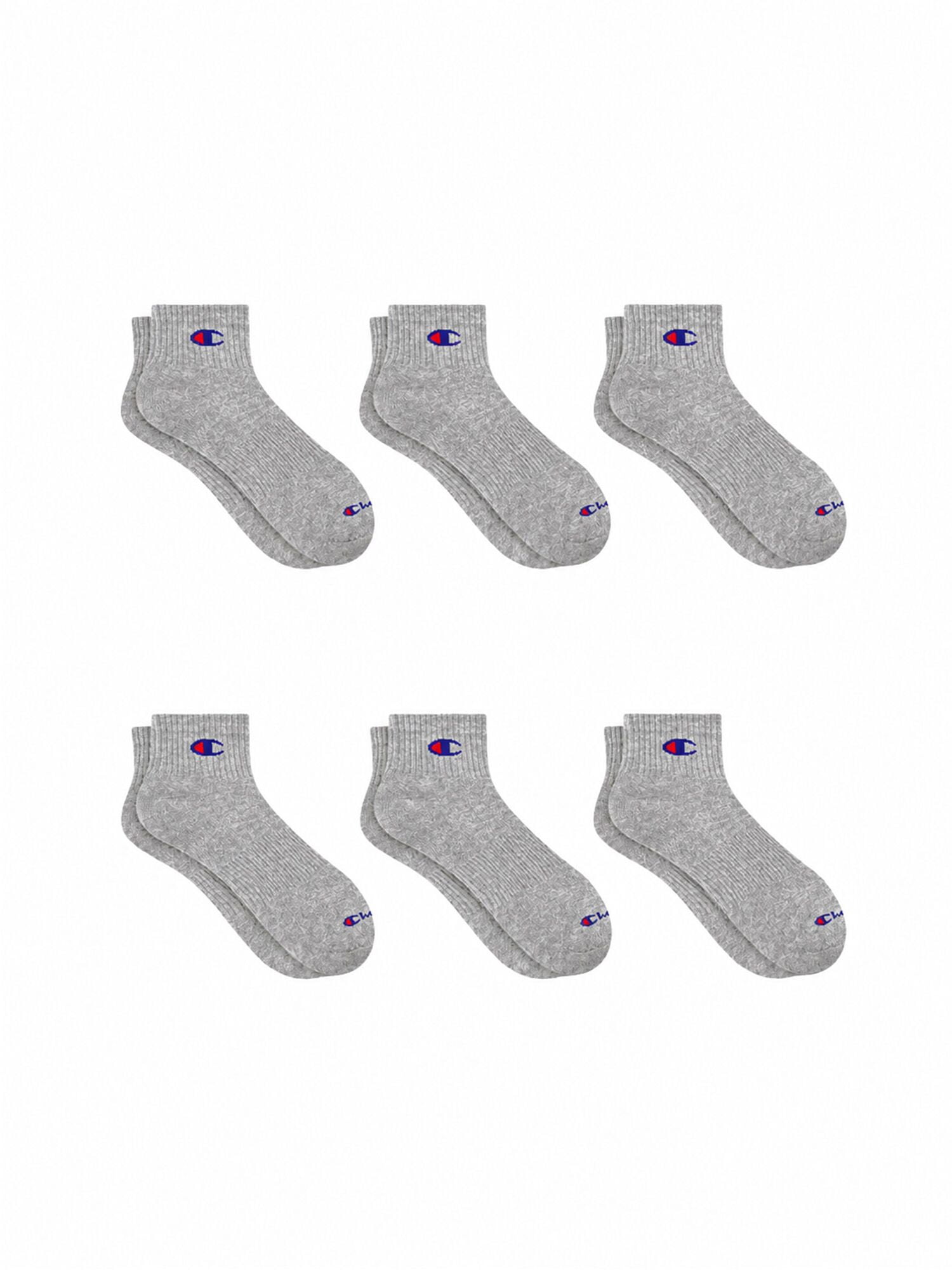 Champion Men’s Lightweight Ankle Socks 6 Pack, Moisture-Wicking, Arch Support, Stretch Comfort, Sizes 6–12.5