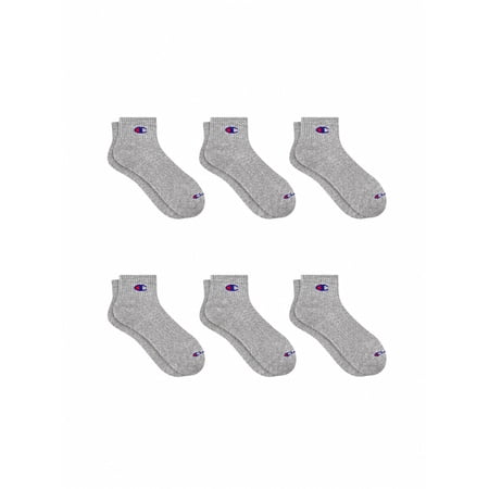 Champion Men’s Lightweight Ankle Socks 6 Pack, Moisture-Wicking, Arch Support, Stretch Comfort, Sizes 6–12.5