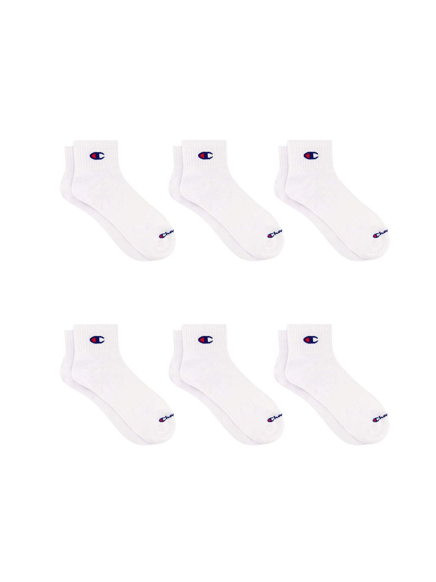 Champion Men’s Lightweight Ankle Socks 6 Pack, Moisture-Wicking, Arch Support, Stretch Comfort, Sizes 6–12.5