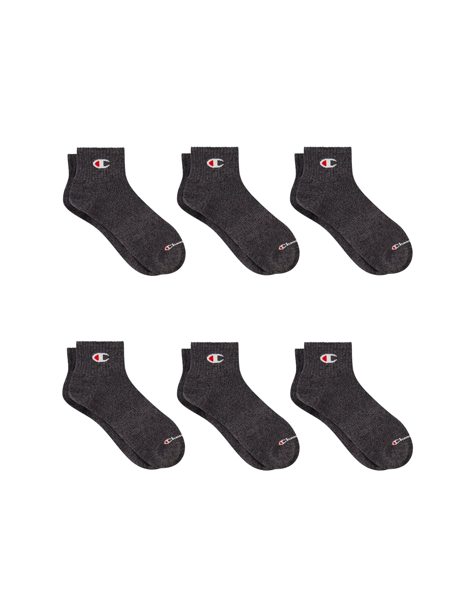 Champion Men’s Lightweight Ankle Socks 6 Pack, Moisture-Wicking, Arch Support, Stretch Comfort, Sizes 6–12.5