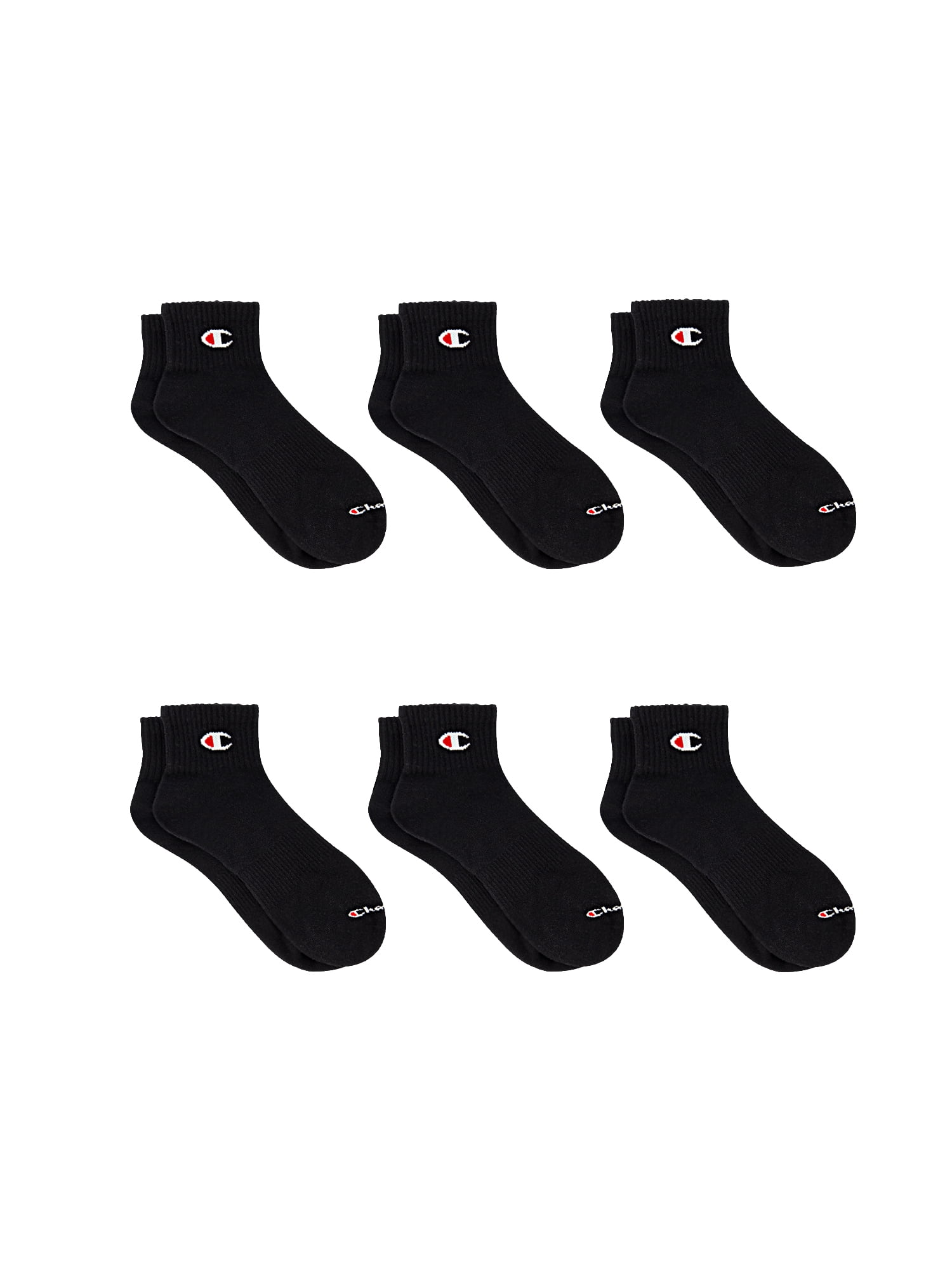 Champion Men’s Lightweight Ankle Socks 6 Pack, Moisture-Wicking, Arch Support, Stretch Comfort, Sizes 6–12.5