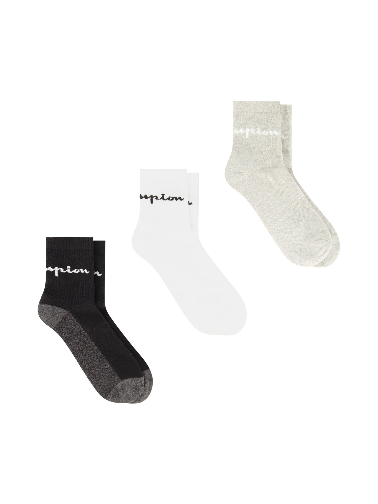 Champion Men’s Ankle Socks 3 Pack – Half Terry Cushion, Moisture-Wicking, Arch Support, Stretch Comfort, Sizes 6–12.5