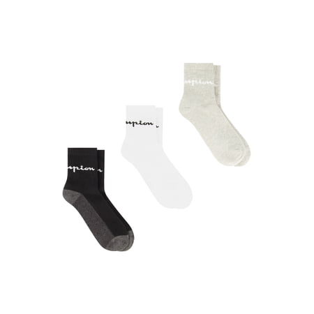 Champion Men’s Ankle Socks 3 Pack – Half Terry Cushion, Moisture-Wicking, Arch Support, Stretch Comfort, Sizes 6–12.5