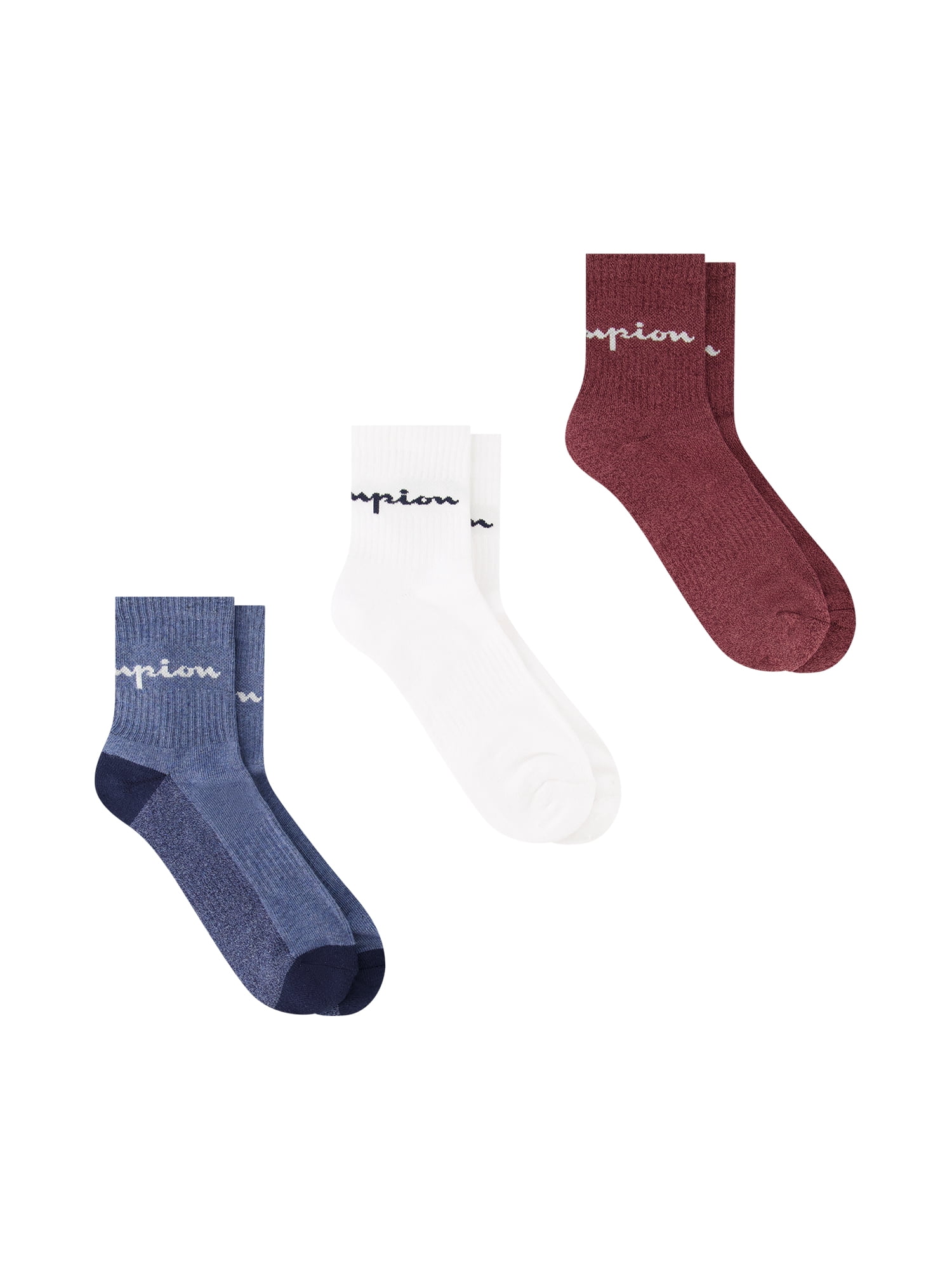 Champion Men’s Ankle Socks 3 Pack – Half Terry Cushion, Moisture-Wicking, Arch Support, Stretch Comfort, Sizes 6–12.5
