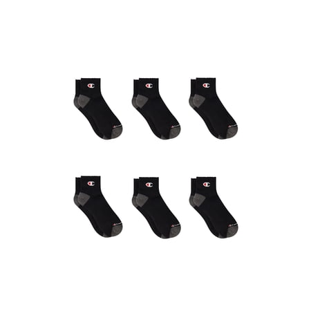 Champion Men’s Ankle Socks 6 Pack – Half Terry Cushion, Moisture-Wicking, Arch Support, Stretch Comfort, Sizes 6–12.5