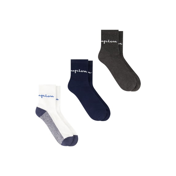 Champion Men’s Ankle Socks 6 Pack – Half Terry Cushion, Moisture-Wicking, Arch Support, Stretch Comfort, Sizes 6–12.5