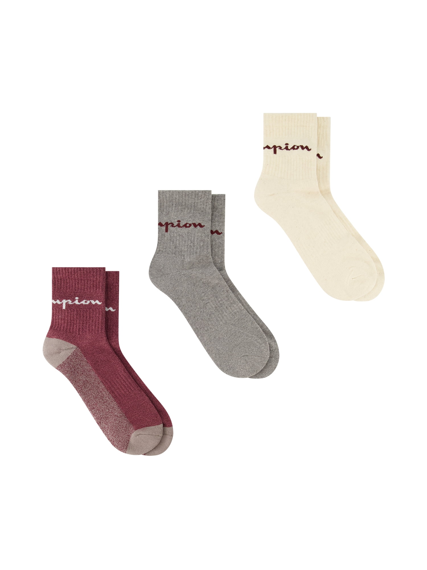Champion Men’s Ankle Socks 3 Pack – Half Terry Cushion, Moisture-Wicking, Arch Support, Stretch Comfort, Sizes 6–12.5