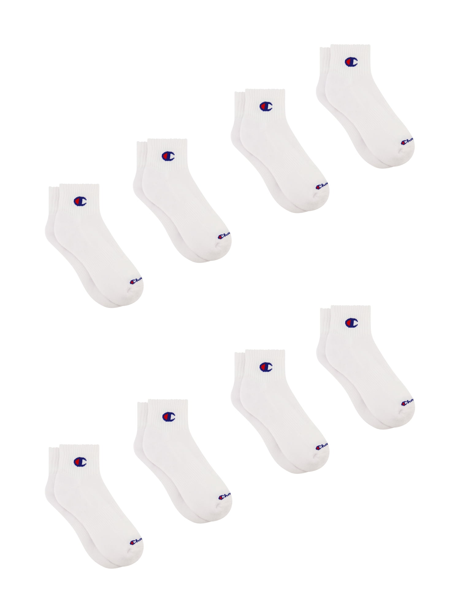 Champion Men’s Ankle Socks 8 Pack – Half Terry Cushion, Moisture-Wicking, Arch Support, Stretch Comfort, Sizes 6–12.5