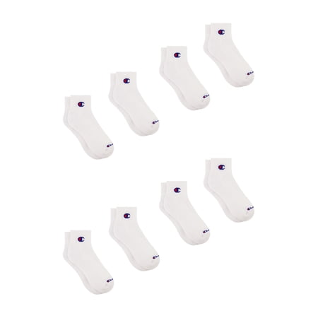 Champion Men’s Ankle Socks 8 Pack – Half Terry Cushion, Moisture-Wicking, Arch Support, Stretch Comfort, Sizes 6–12.5