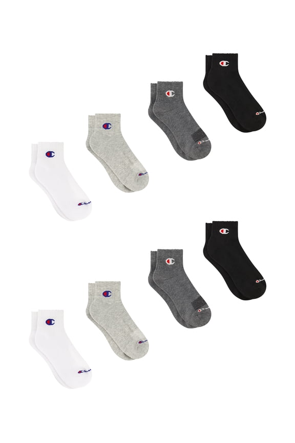 Men’s Ankle Socks 8 Pack – Half Terry Cushion, Moisture-Wicking, Arch Support, Stretch Comfort, Sizes 6–12.5