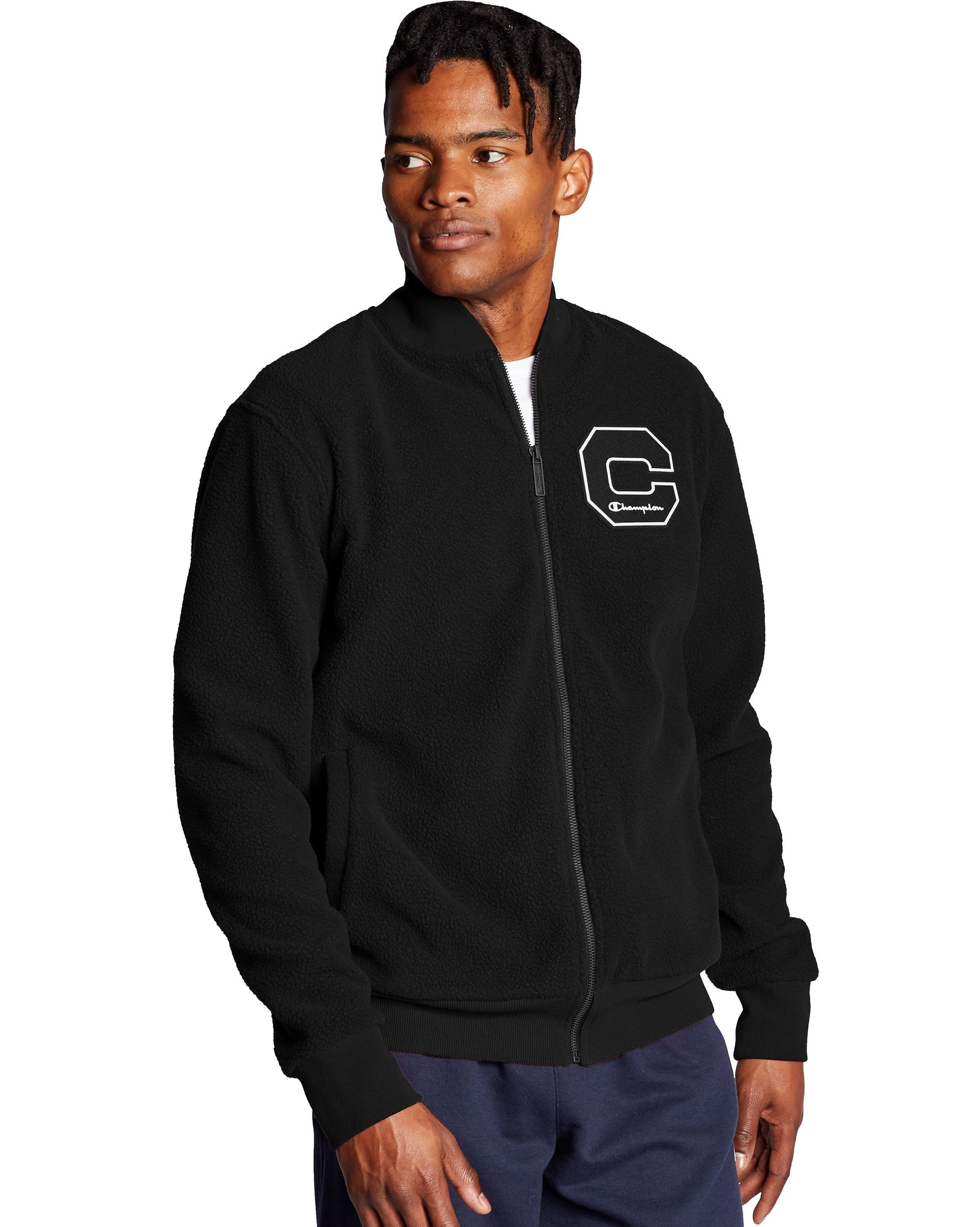 Champion Men s Athletics Heritage Sherpa Jacket Felt Block C Logo Maroon XL Walmart