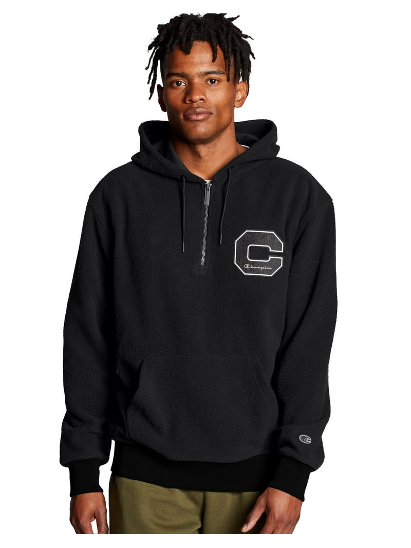 Champion Men's Athletics Heritage Sherpa Quarter Zip Hoodie, Felt