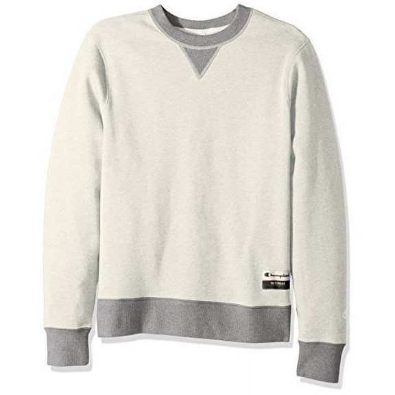 Champion Men's Authentic Originals Sueded Fleece Sweatshirt, Oatmeal Heather/Oxford Gray, Large