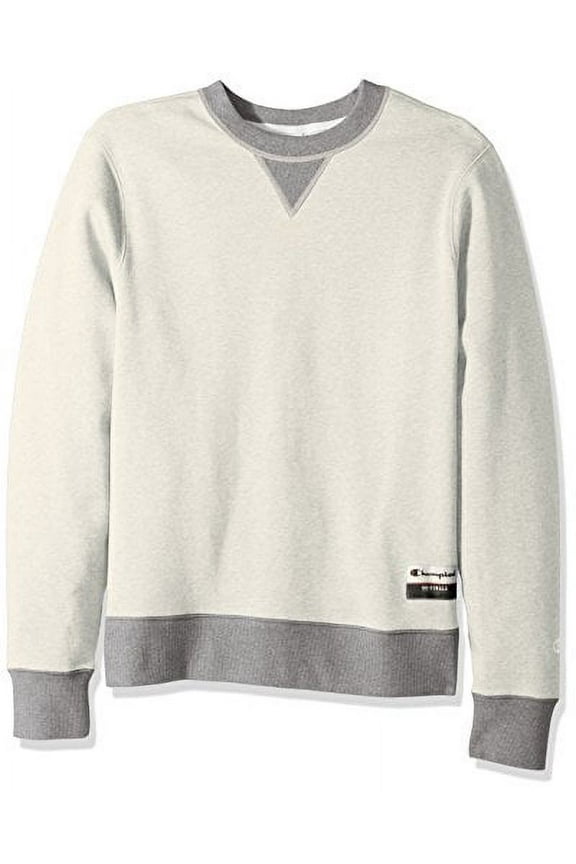 Men's Authentic Originals Sueded Fleece Sweatshirt, Oatmeal Heather/Oxford Gray, Large