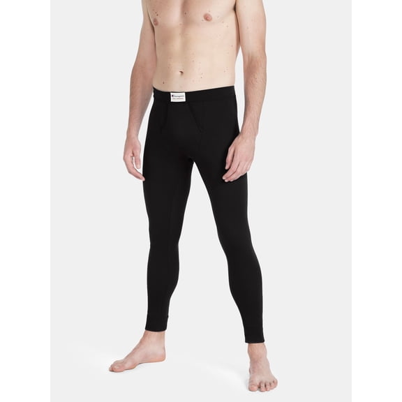Champion Men’s Base Layer Pant, Cotton Blend Rib with Moisture Wicking, 1 Pack, Sizes S - 2XL