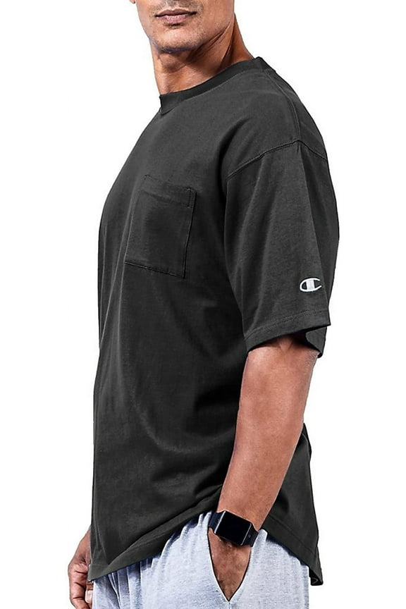 Men's Big & Tall Classic Cotton Jersey Pocket T-Shirt, Black, Size XLT