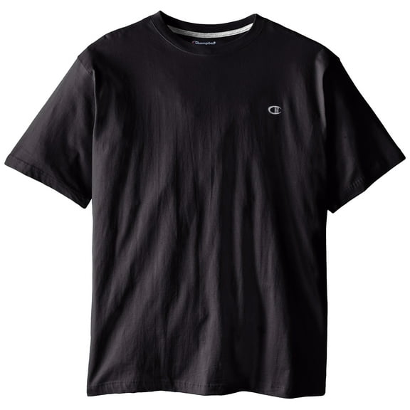 Champion Men's Big-Tall Crew Neck Jersey T-Shirt, Black, 4X