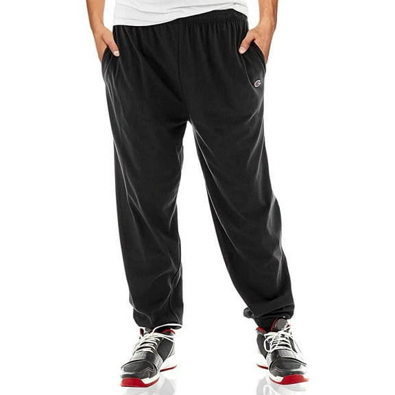 Champion Men's Big & Tall Jersey Pants, Black, Size 3XL