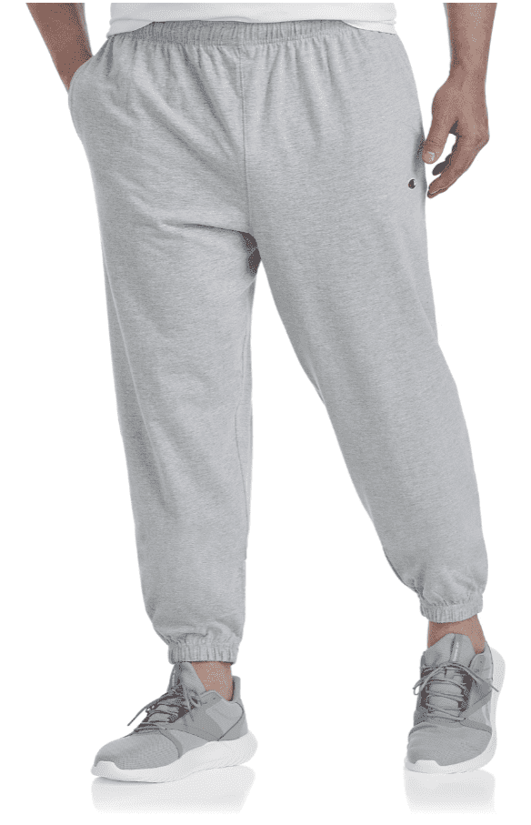 Champion Men's Big & Tall Jersey Pants, Heather Grey, Size LT