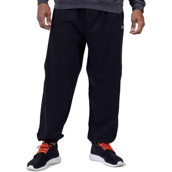 Champion Men's Big and Tall Fleece 2-Pocket Closed Bottom Pants, Black, Size 1XL