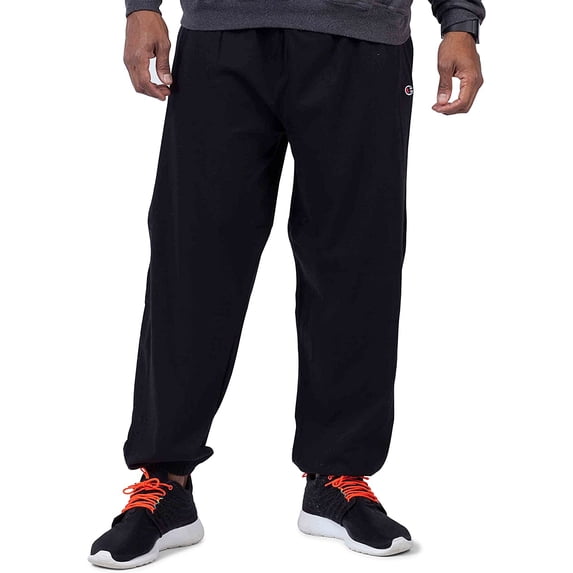 Champion Men's Big and Tall Fleece 2-Pocket Closed Bottom Pants, Black, Size 1XL