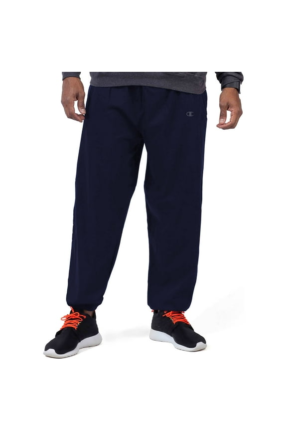 Men's Big and Tall Fleece 2-Pocket Closed Bottom Pants, Navy, Size 1XL