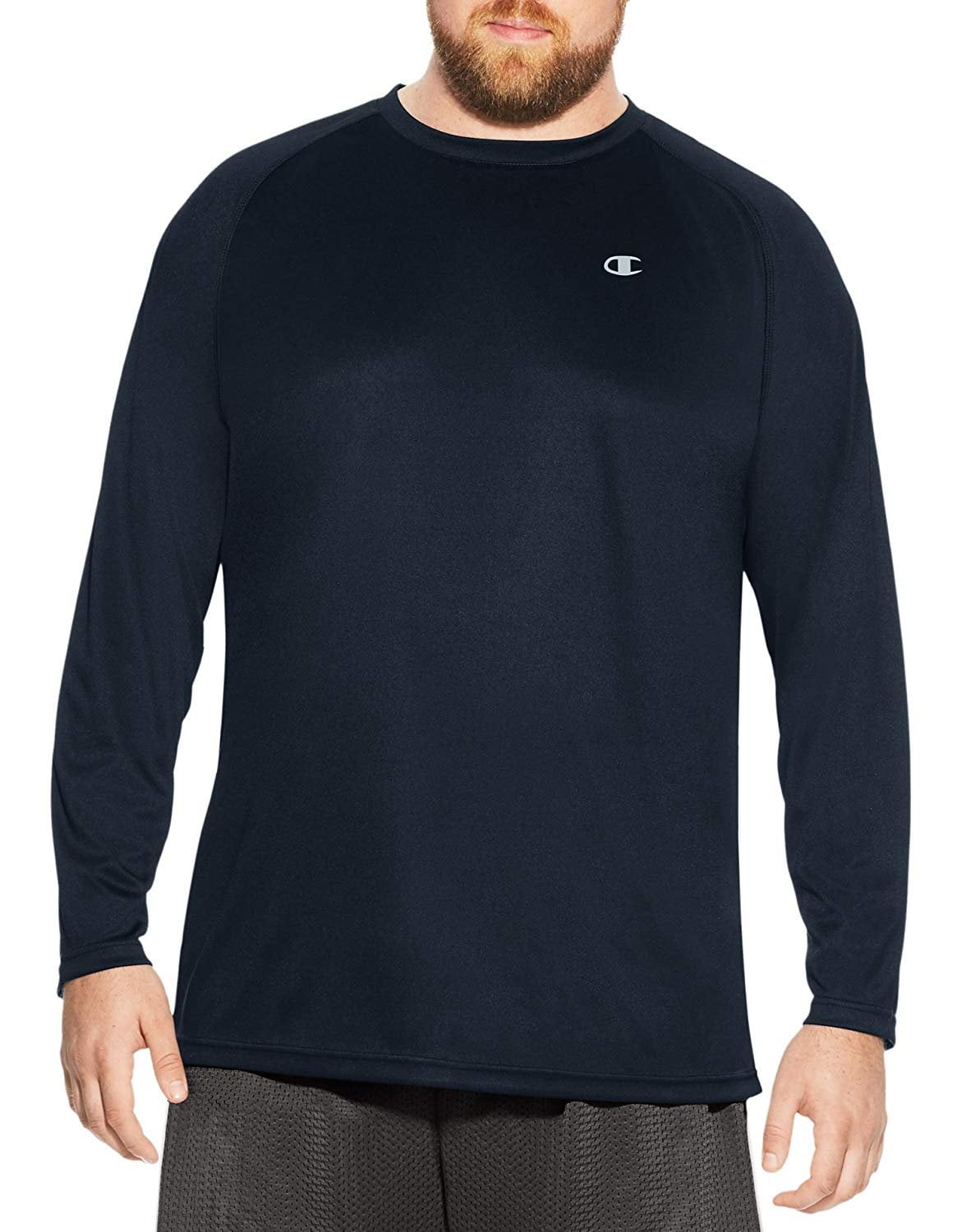 Champion Men's Big and Tall Long Sleeve Vapor Tee Navy, 4XT