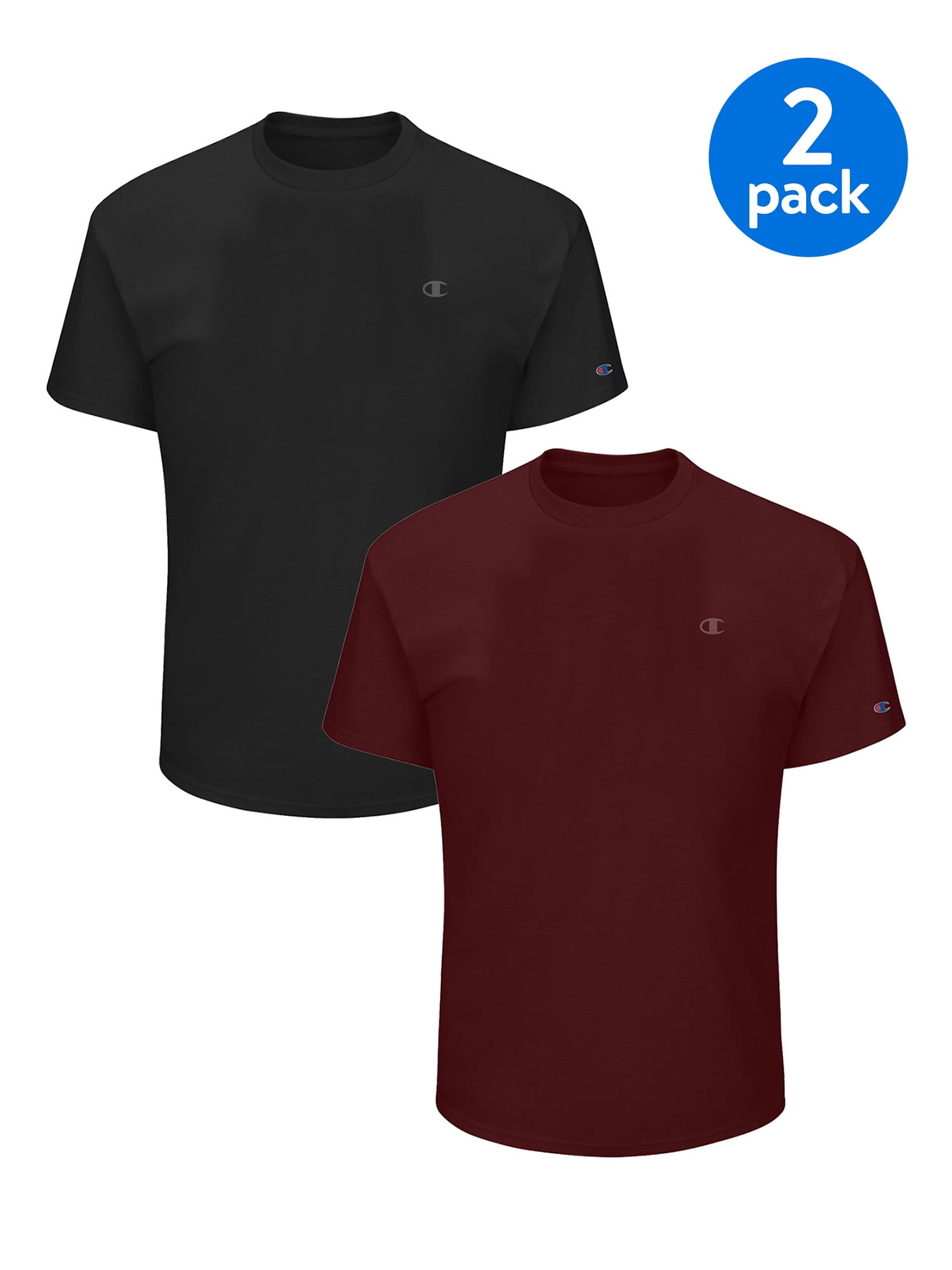 Champion Men's Big and Tall Men's Claic Jersey Tee, 2 Pack Sizes LT to 6X