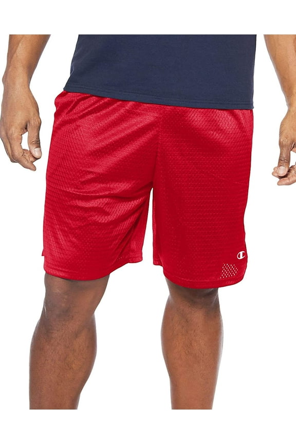 Men's Big and Tall Solid Mesh Shorts, Crimson, Size 1X